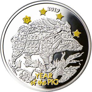 Niue / Silver Ounce 2019 Year of the Pig - Boar - reverse photo