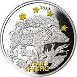 Silver Ounce 2019 Year of the Pig - Boar: Photo Coin, Niue, Silver Ounce 2016 Year of the Pig - Boar / thumbnail