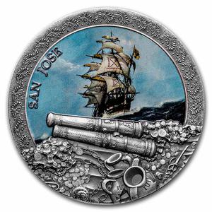 Niue / Silver Two Ounces 2022 Shipwrecks in History - San Jose - reverse photo