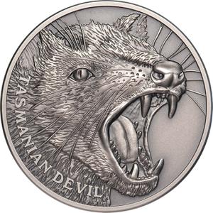 Niue / Silver Ounce 2019 Wildlife Up Close - Tasmanian Devil - reverse photo