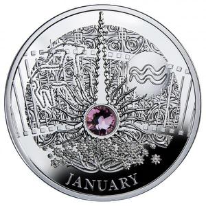 Niue / One Dollar Silver 2013 Magic Stones - January - reverse photo