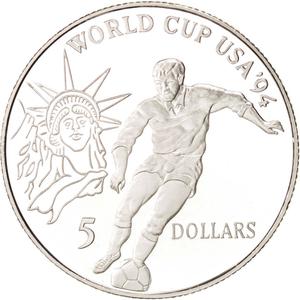 Niue / Five Dollars 1991 World Cup 1994 - reverse photo