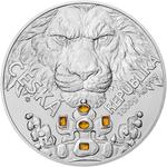 Niue / Silver Kilo 2023 Czech Lion / With citrine stones - reverse photo