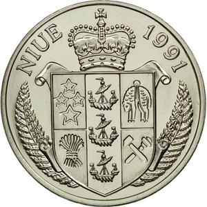 Niue / Five Dollars 1991 Basketball - obverse photo