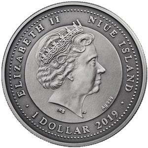 Niue / One Dollar Silver 2019 Attendant Angel - obverse photo