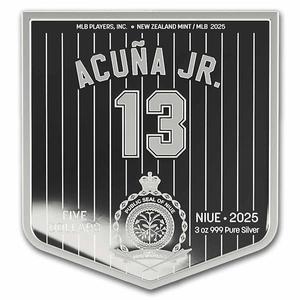 Niue / Silver Three Ounces 2025 MLB - Ronald Acuna Jr. - obverse photo