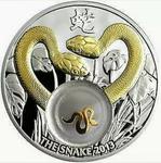 Silver Ounce 2013 Year of the Snake - Golden Snakes: Photo Coin, Niue, Silver Ounce 2013 Year of the Snake - Golden Snakes / thumbnail