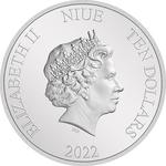 Silver Five Ounces 2022 Hawksbill Turtle: Photo 2022 5 oz Niue Hawksbill Turtle Silver Coin / thumbnail