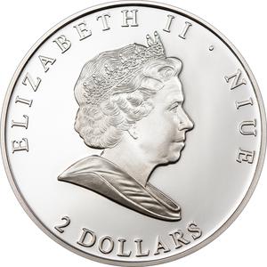 Niue / Two Dollars Silver 2009 Spinner Dolphins - obverse photo