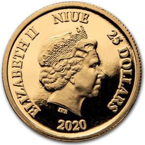 Niue / Gold Quarter Ounce 2020 Pluto - obverse photo