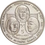 Five Dollars 1988 Tennis Champions: Photo Coin, Niue, Five Dollars 1988 Tennis Champions / thumbnail