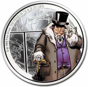 Niue / Silver Three Ounces 2023 DC Villains - The Penguin - reverse photo