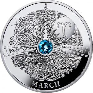 Niue / One Dollar Silver 2014 Magic Stones - March - reverse photo