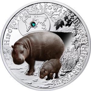 Niue / One Dollar Silver 2016 Pygmy Hippopotamus - reverse photo