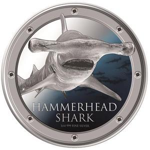 Niue / Silver Ounce 2013 Hammerhead Shark - reverse photo
