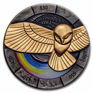 Niue / Silver Two Ounces 2023 Missing Treasures - Golden Owl - reverse photo