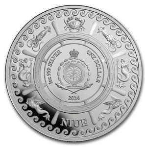 Niue / Silver Ounce 2024 Mythical Creatures - Sea Serpent - obverse photo