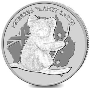 Niue / Silver Two Ounces 2020 Preserve the Planet - Australian Koala - reverse photo