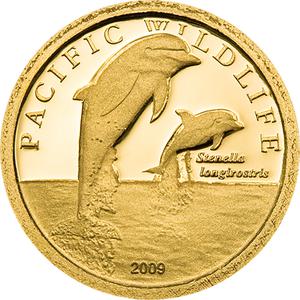 Niue / Gold Half Gram 2009 Spinner Dolphins - reverse photo