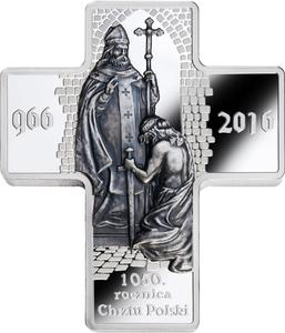 Niue / Silver Five Ounces 2016 Baptism of Poland - reverse photo