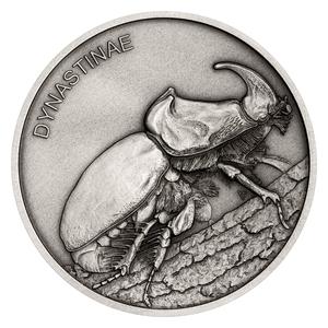 Niue / Silver Ounce 2020 Animal Champions - Rhinoceros Beetle - reverse photo