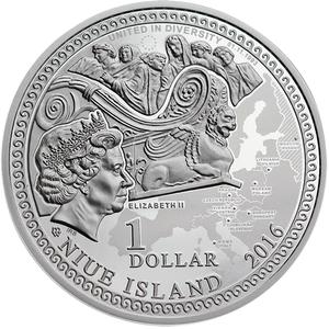 Niue / One Dollar Silver 2016 Amber Road - Kaliningrad - obverse photo