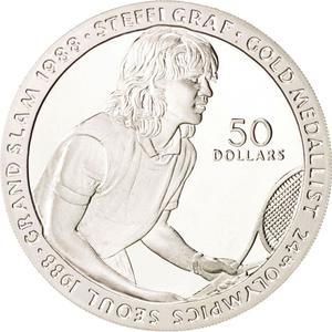 Niue / Fifty Dollars 1989 Steffi Graf - reverse photo