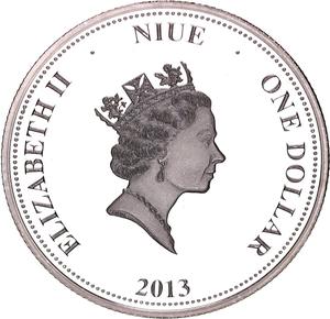 Niue / One Dollar 2013 Year of the Snake - obverse photo