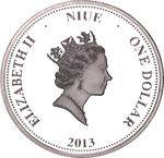 One Dollar 2013 Year of the Snake: Photo Coin, Niue, One Dollar Silver 2013 Year of the Snake / thumbnail