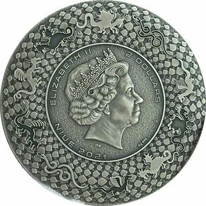 Niue / Silver Two Ounces 2021 Japanese Dragon Watatsumi - obverse photo