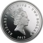 Silver Ounce 2013 Great Horned Owl: Photo 2013 Niue 1 oz Silver $2 Great Horned Owl Proof / thumbnail