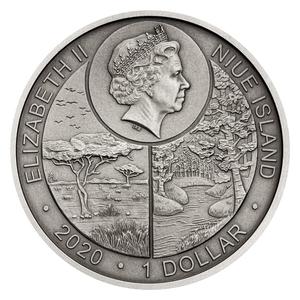 Niue / Silver Ounce 2020 Animal Champions - Rhinoceros Beetle - obverse photo