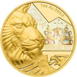 Niue / Gold Ounce 2023 Czech Lion, Proof - reverse photo