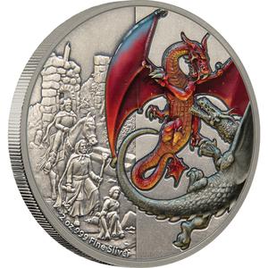 Niue / Silver Two Ounces 2019 The Red Dragon - reverse photo