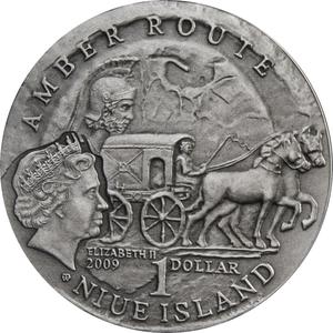 Niue / Silver Ounce 2009 Amber Route - Wroclaw - obverse photo