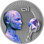 Silver Two Ounces 2016 Artificial Intelligence: Photo Coin, Niue, Silver Two Ounces 2016 Artificial Intelligence / thumbnail