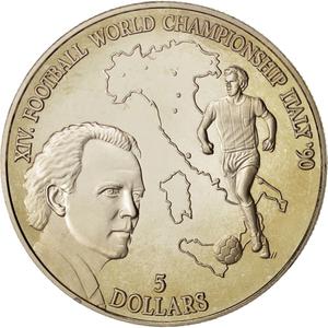 Niue / Five Dollars 1990 World Cup - reverse photo