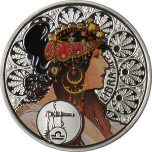 Niue / Silver Ounce 2011 Mucha - Libra - reverse photo