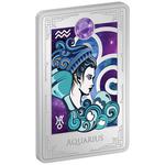 Silver Two Ounces 2025 Star Signs of the Zodiac - Aquarius: Photo Coin, Niue, Silver Two Ounces 2025 Star Signs of the Zodiac - Aquarius / thumbnail