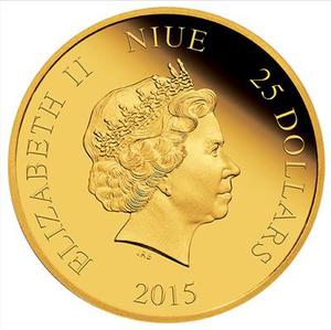 Niue / Gold Quarter Ounce 2015 Feng Shui - Horses - obverse photo