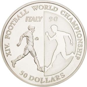 Niue / Fifty Dollars 1990 World Cup Italy - reverse photo