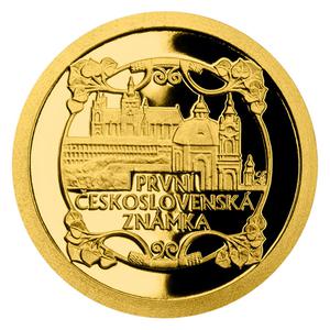 Niue / Gold Half Gram 2018 First Stamp of Czechoslovakia - reverse photo