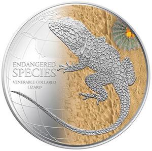 Niue / Silver Ounce 2013 Venerable Collared Lizard - reverse photo