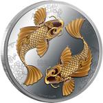 Silver Ounce 2012 Feng Shui - Koi Fish: Photo 1 oz Silver Coin - Feng Shui - Koi Fish - 2012 / thumbnail