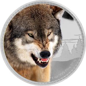 Niue / Silver Ounce 2016 Kings of the Continents - Grey Wolf - reverse photo