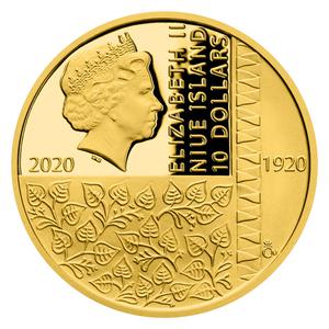 Niue / Gold Quarter Ounce 2020 Year 1920 - Borders - obverse photo