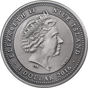 Niue / One Dollar Silver 2016 Attendant Angel - obverse photo