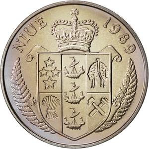 Niue / Five Dollars 1989  Tennis - Davis Cup Final - reverse photo