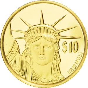 Niue / Gold Twenty-fifth-Ounce 1997 Statue of Liberty - reverse photo