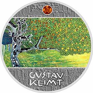 Niue / One Dollar Silver 2018 Gustav Klimt - Golden Apple Tree - reverse photo
